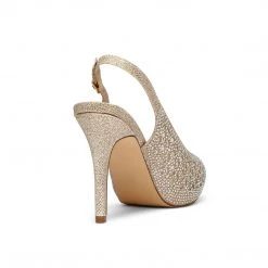 DREAM PAIRS Women's High Heels Peep Toe Rhinestone Pumps