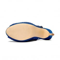 DREAM PAIRS Women's High Heels Peep Toe Rhinestone Pumps