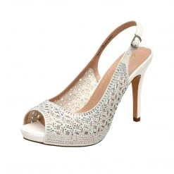 DREAM PAIRS Women's High Heels Peep Toe Rhinestone Pumps