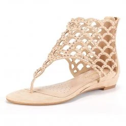 DREAM PAIRS Women's Rhinestones Flat Sandals