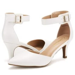 DREAM PAIRS Women's Closed Toe Ankle Strap Heels