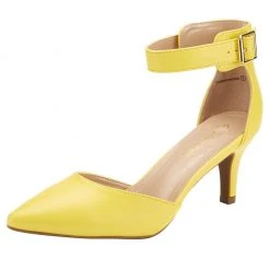 DREAM PAIRS Women's Closed Toe Ankle Strap Heels