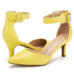 DREAM PAIRS Women's Closed Toe Ankle Strap Heels