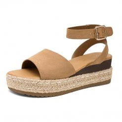 DREAM PAIRS Women's Open Toe Espadrille Wedge Sandals