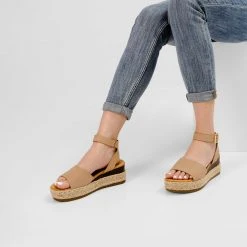 DREAM PAIRS Women's Open Toe Espadrille Wedge Sandals