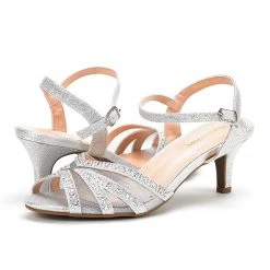 DREAM PAIRS New Arrivals Women's Ankle Strap Comfortable Kitten Heel Sandals