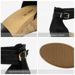 DREAM PAIRS Women's Ankle Strap Platform Wedge Sandals