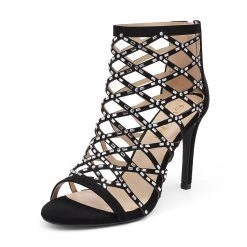 DREAM PAIRS New Arrivals Strappy Stiletto Rhinestone Sandals