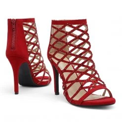 DREAM PAIRS New Arrivals Strappy Stiletto Rhinestone Sandals