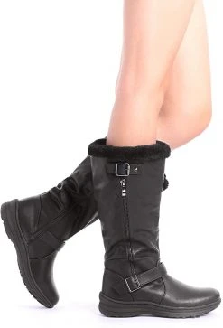 DREAM PAIRS Women's Winter Fully Fur Lined Zipper Closure Snow Knee High Boots