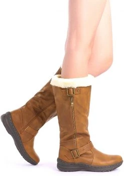 DREAM PAIRS Women's Winter Fully Fur Lined Zipper Closure Snow Knee High Boots