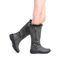 DREAM PAIRS Women's Winter Fully Fur Lined Zipper Closure Snow Knee High Boots