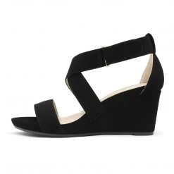 DREAM PAIRS Women's Elastic Ankle Strap Wedge Sandals