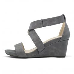 DREAM PAIRS Women's Elastic Ankle Strap Wedge Sandals