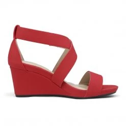 DREAM PAIRS Women's Elastic Ankle Strap Wedge Sandals