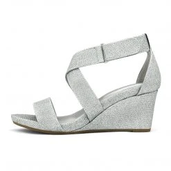 DREAM PAIRS Women's Elastic Ankle Strap Wedge Sandals