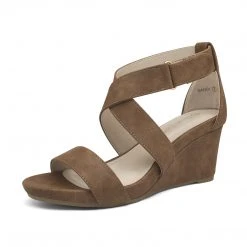 DREAM PAIRS Women's Elastic Ankle Strap Wedge Sandals