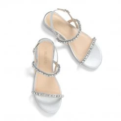 DREAM PAIRS Women's Casual Rhinestone Flat Sandals
