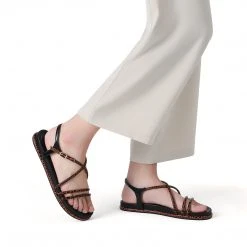 DREAM PAIRS Women's Round Toe Dressy Flat Sandals