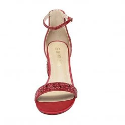 DREAM PAIRS New Arrivals Women's Chunky Pump Rhinestone Sandals