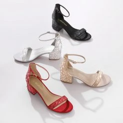 DREAM PAIRS New Arrivals Women's Chunky Pump Rhinestone Sandals