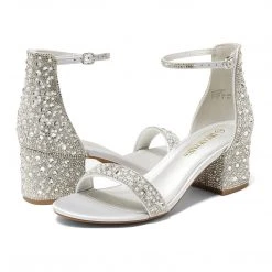DREAM PAIRS New Arrivals Women's Chunky Pump Rhinestone Sandals