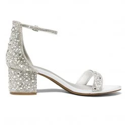DREAM PAIRS New Arrivals Women's Chunky Pump Rhinestone Sandals