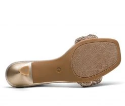 DREAM PAIRS Women's Rhinestone Open Toe Kitten Heel Sandals New Arrivals