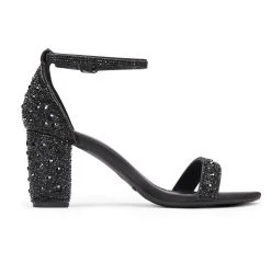 DREAM PAIRS New Arrivals Women's Chunky Rhinestone Pump Sandals