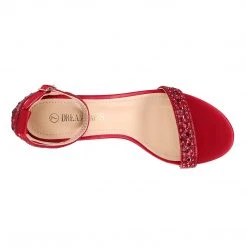 DREAM PAIRS New Arrivals Women's Chunky Rhinestone Pump Sandals