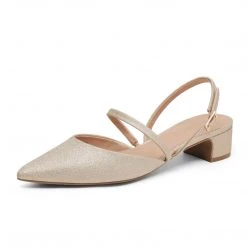 DREAM PAIRS Women's Closed Toe Chunky Slingback Pumps New Arrivals