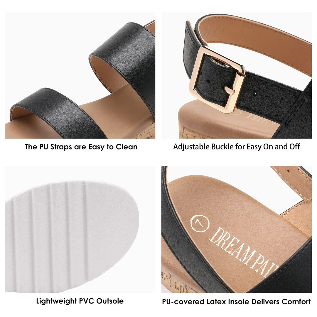 DREAM PAIRS Women's Ankle Strap Casual Platform Sandals 23 DREAM PAIRS Women's Ankle Strap Casual Platform Sandals