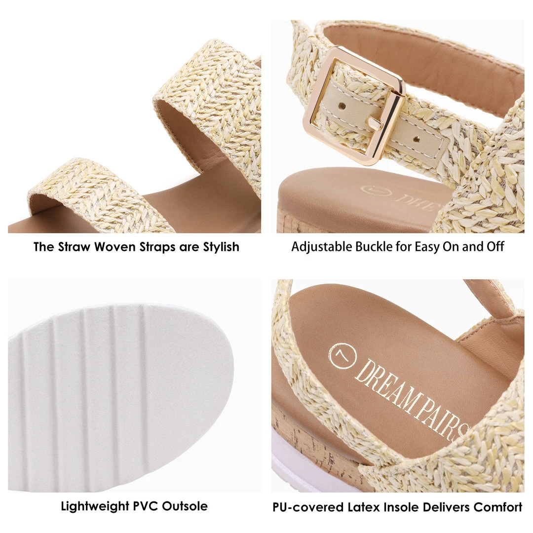 DREAM PAIRS Women's Ankle Strap Casual Platform Sandals 8 DREAM PAIRS Women's Ankle Strap Casual Platform Sandals