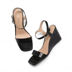 Women Dream Pairs Square Toe Slingback Wedge Sandals