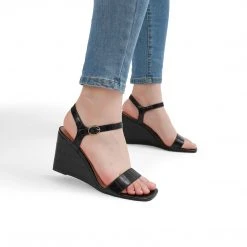 Women Dream Pairs Square Toe Slingback Wedge Sandals