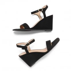 Women Dream Pairs Square Toe Slingback Wedge Sandals