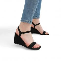 Women Dream Pairs Square Toe Slingback Wedge Sandals