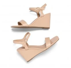 Women Dream Pairs Square Toe Slingback Wedge Sandals