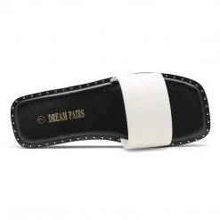 DREAM PAIRS Square Toe Slide Sandals Women