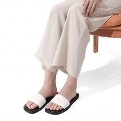 DREAM PAIRS Square Toe Slide Sandals Women