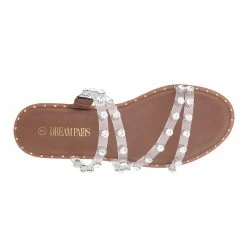 DREAM PAIRS Clear Studded Rhinestone Sandals