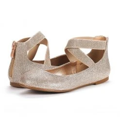 DREAM PAIRS Women's Elastic Closed Toe Flats With Ankle Strap