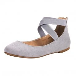 DREAM PAIRS Women's Elastic Closed Toe Flats With Ankle Strap