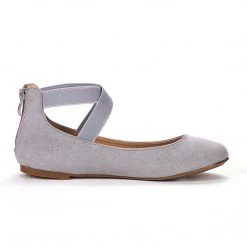 DREAM PAIRS Women's Elastic Closed Toe Flats With Ankle Strap