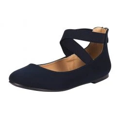 DREAM PAIRS Women's Elastic Closed Toe Flats With Ankle Strap