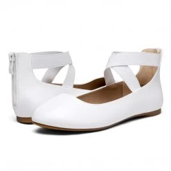 DREAM PAIRS Women's Fashion Ankle Strap Elastic Ballet Flats