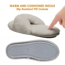 DREAM PAIRS Women's Fluffy Flip Flop House Slippers