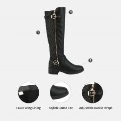 DREAM PAIRS Women's Knee High Riding Boots (Wide-Calf)
