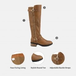 DREAM PAIRS Women's Knee High Riding Boots (Wide-Calf)