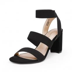 DREAM PAIRS Women's Open Toe Elastic Strap Comfy Chunky Sandals